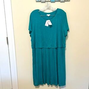 J. Jill Women’s Midi Dress Top Overlay / Color Lagoon / Size XLP / Brand NWT